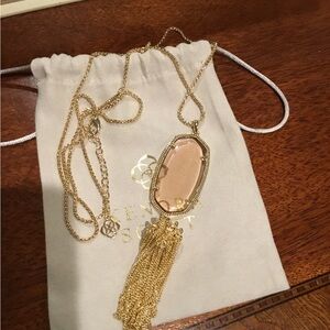Kendra Scott Elegant Gold and Pink Pendant Necklace